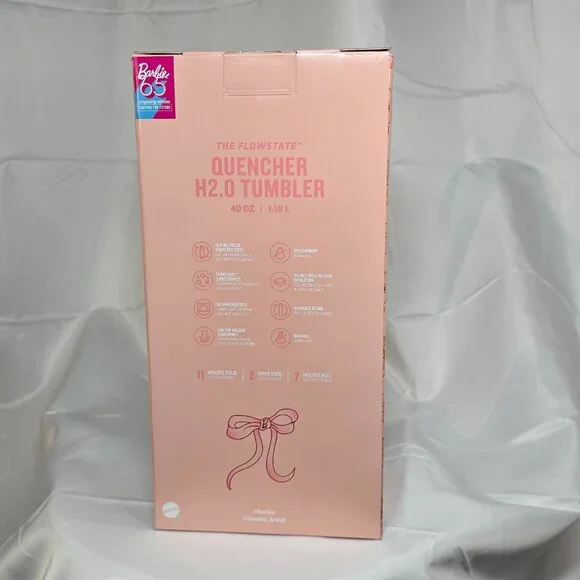 Barbie x Stanley Tumbler '80s PEACHES N CREAM 40 oz Quencher NEW Limited